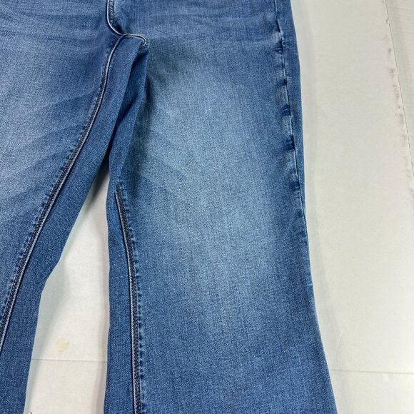 American Eagle Jean Women 37x30* High Rise Artist Flare Blue Faded Denim Tag 18R - Picture 3 of 16